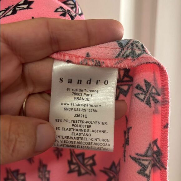 Sandro Printed Pink and Black mini Y2K Skirt - Picture 5 of 8